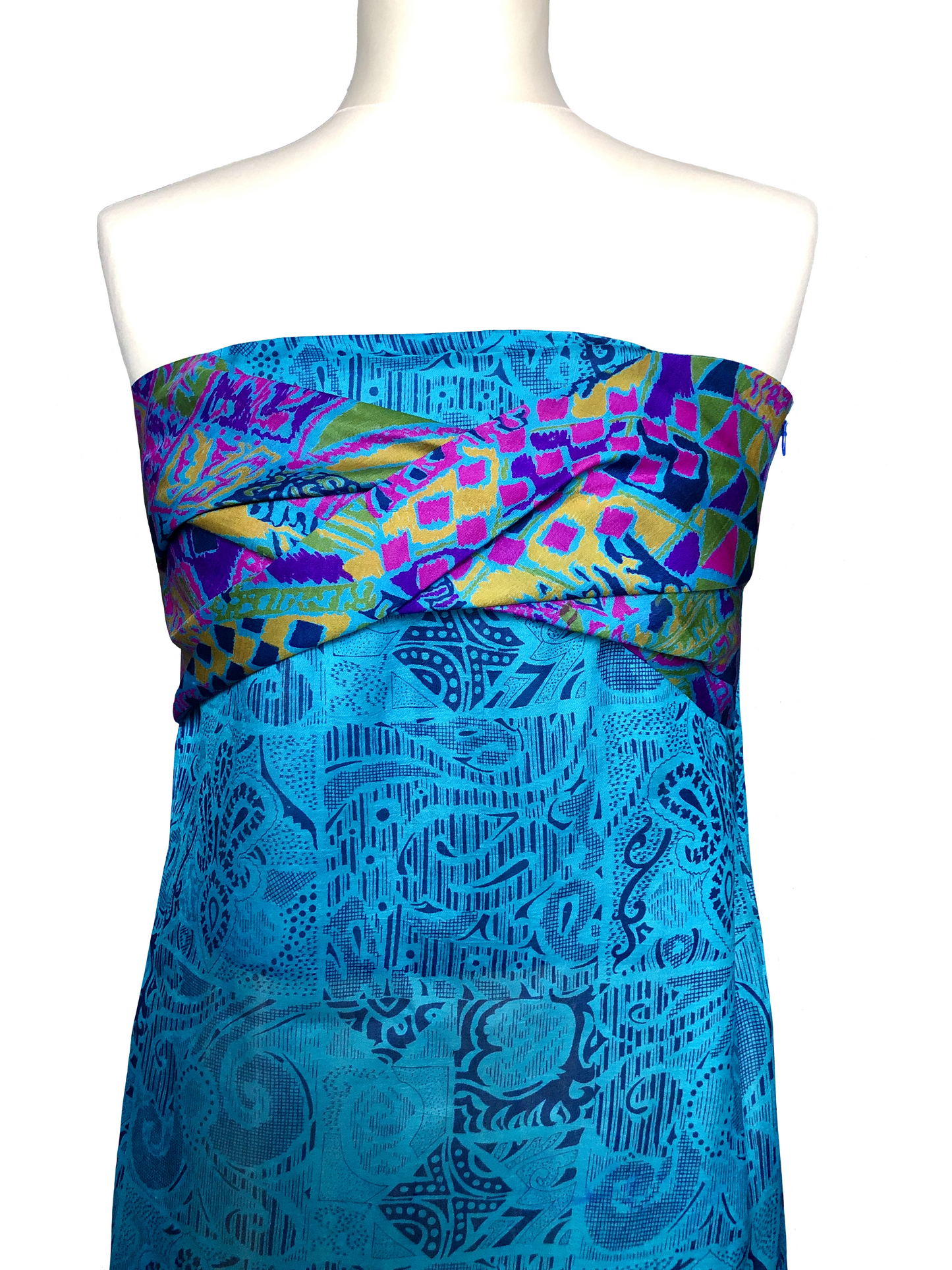 Gaïa blue strapless dress