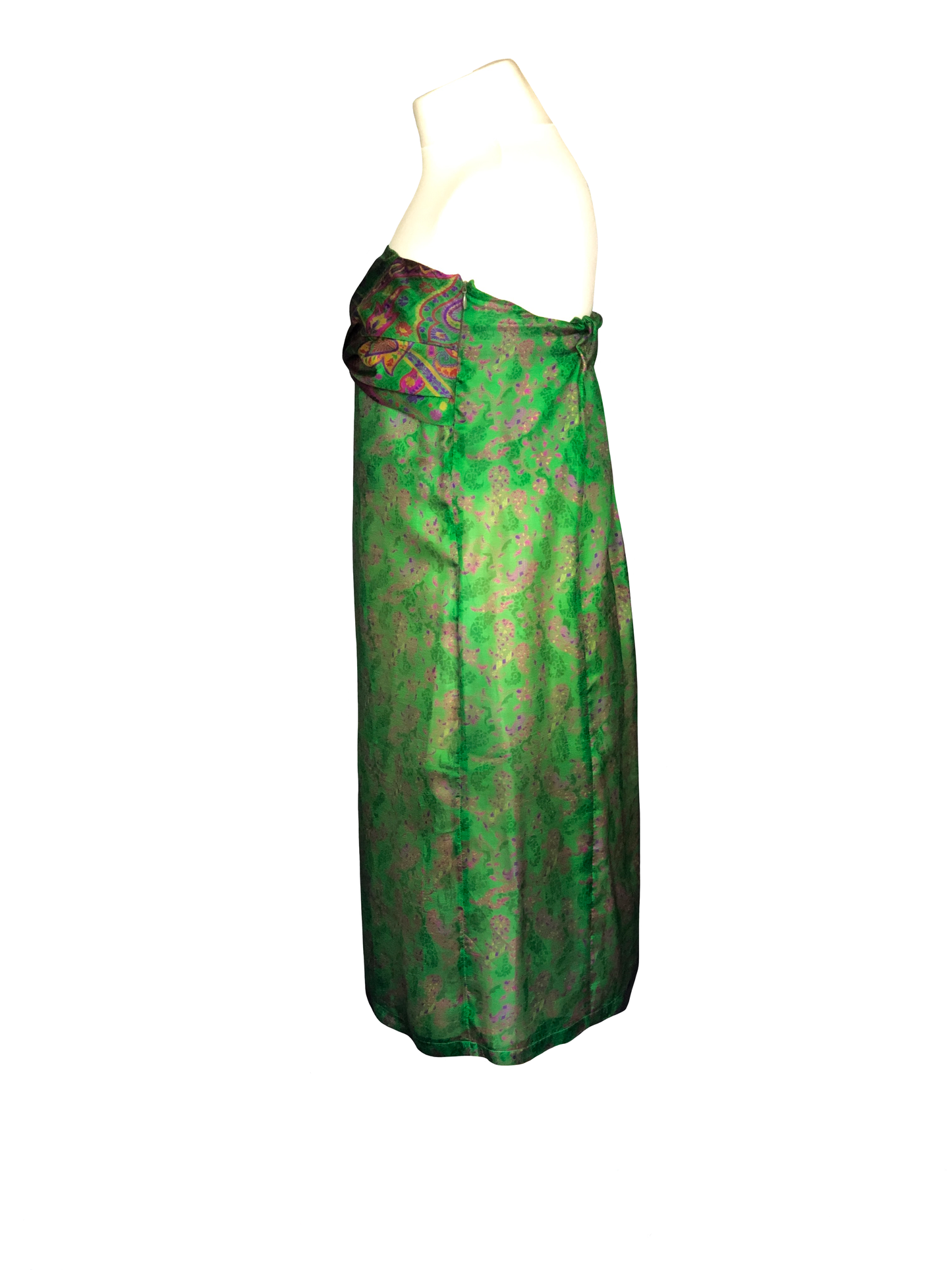 Robe bustier Gaïa vert imprimés rose violet