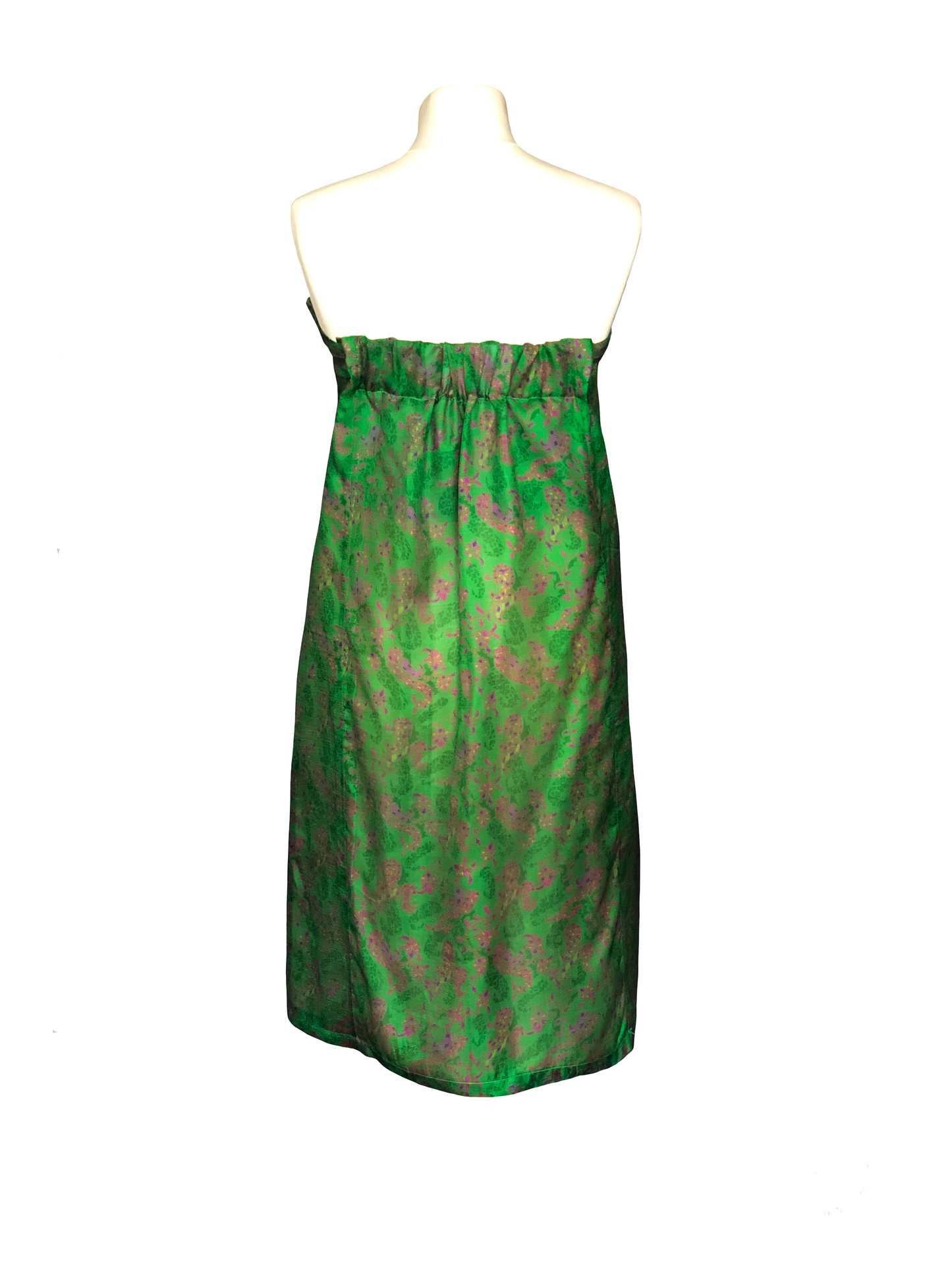 Robe bustier Gaïa vert imprimés rose violet