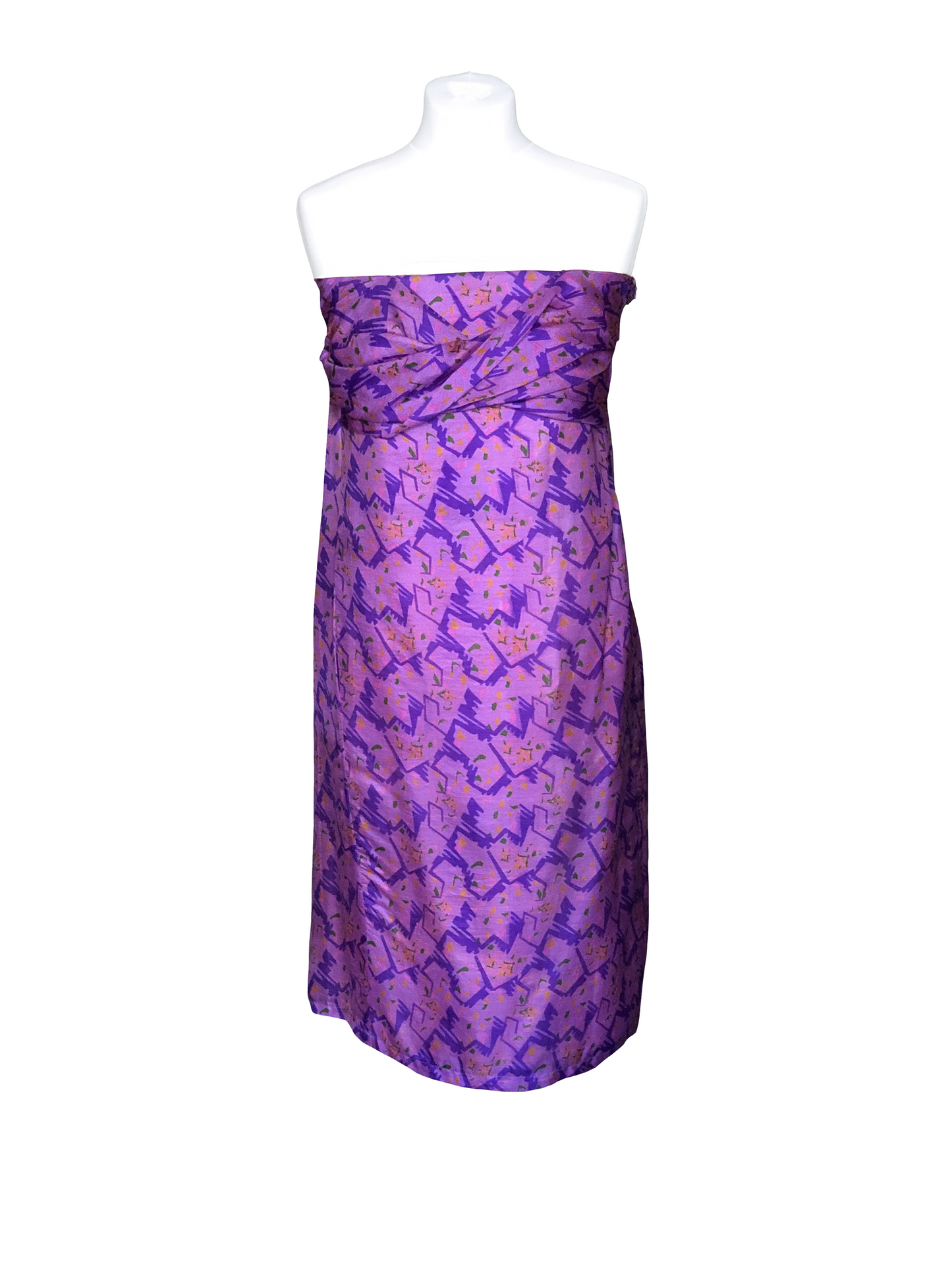 Gaïa purple graphic strapless dress 2