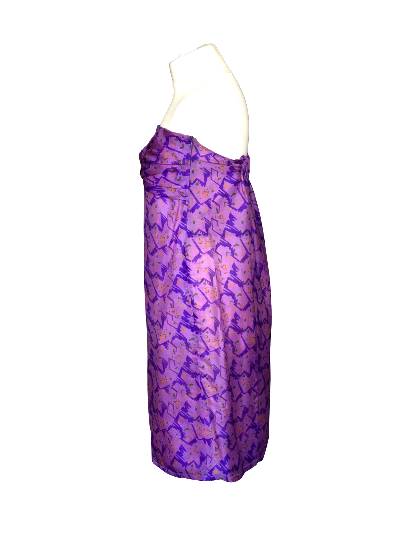 Gaïa purple graphic strapless dress 2