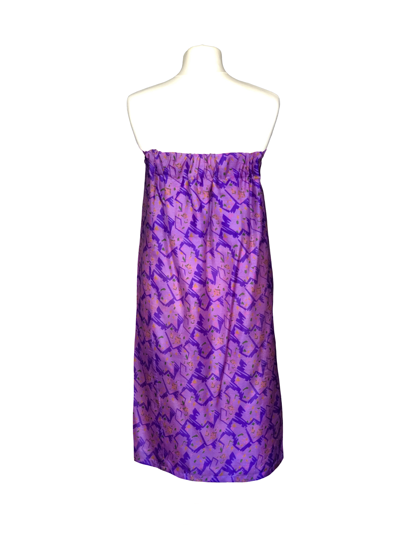 Gaïa purple graphic strapless dress 2