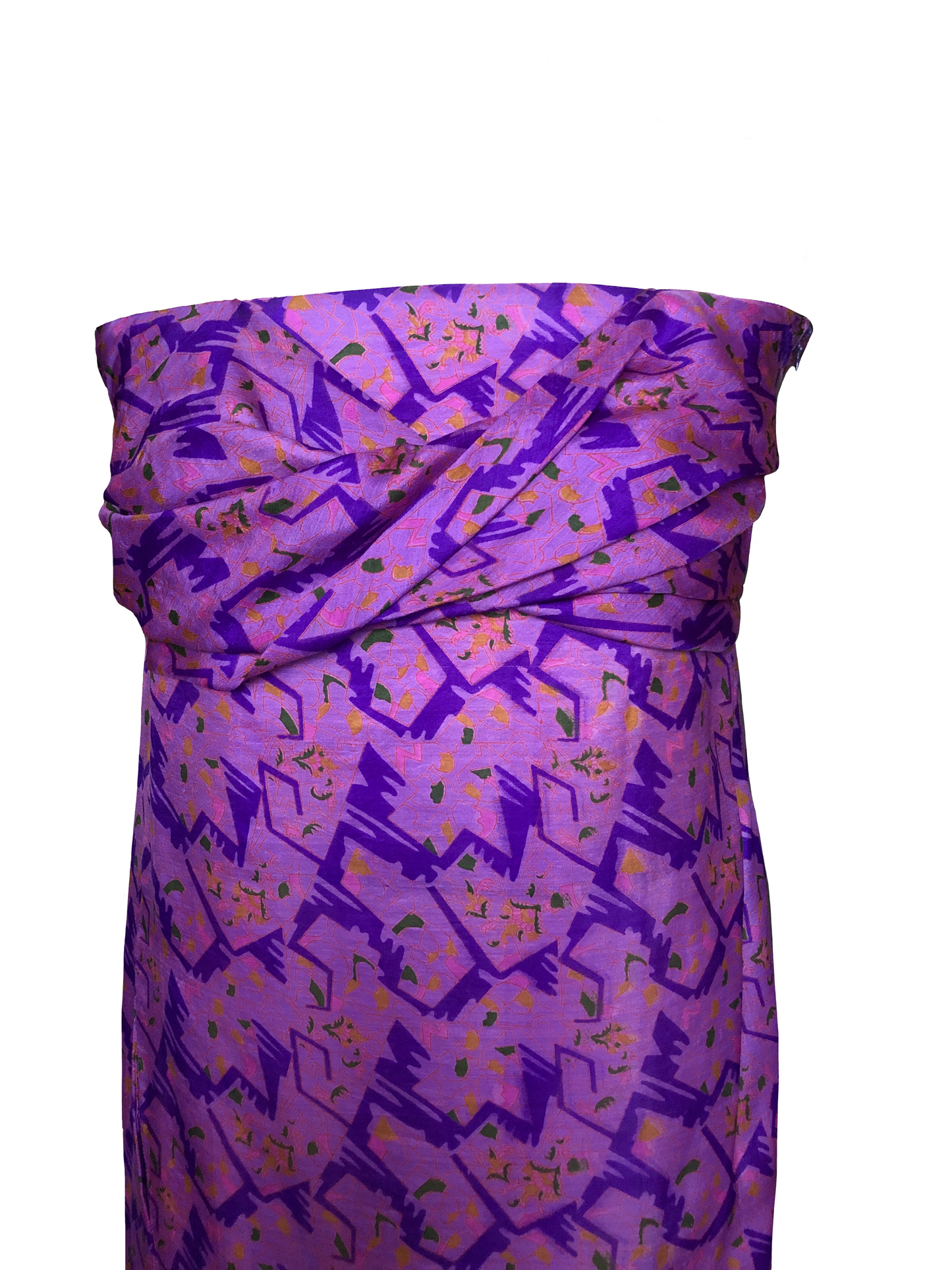 Gaïa purple graphic strapless dress 2