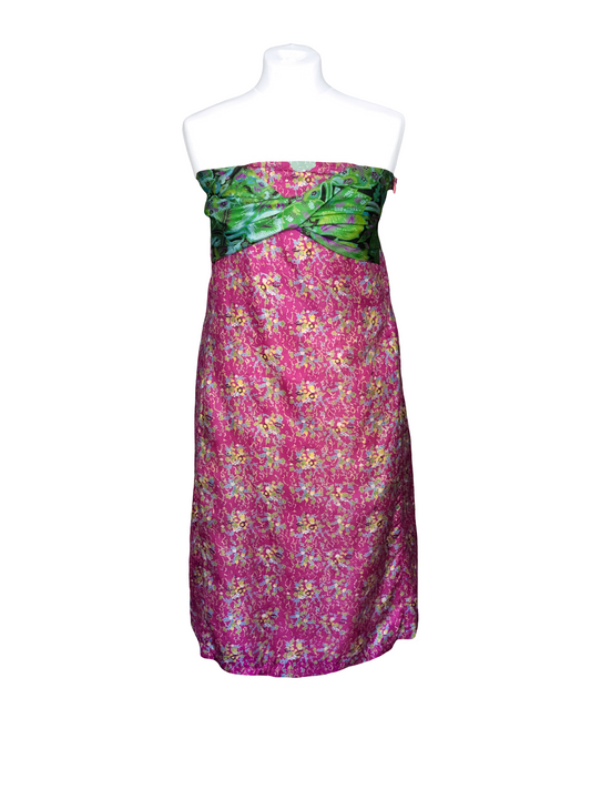 Gaia bustier dress in fuchsia pink 1