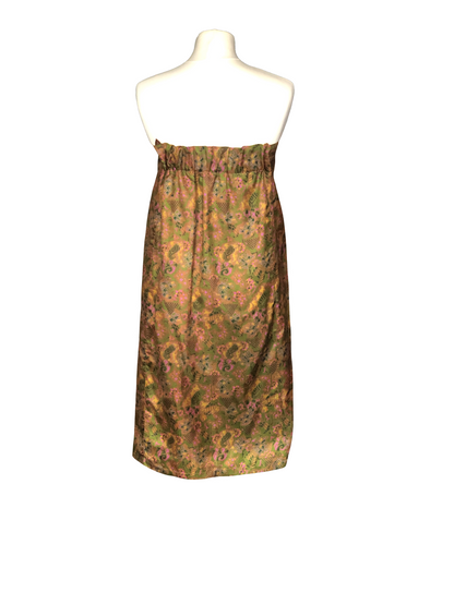 Khaki green Gaïa strapless dress 1