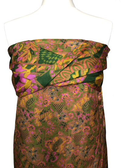 Khaki green Gaïa strapless dress 1