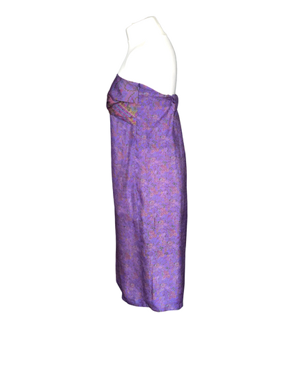 Gaïa purple floral strapless dress